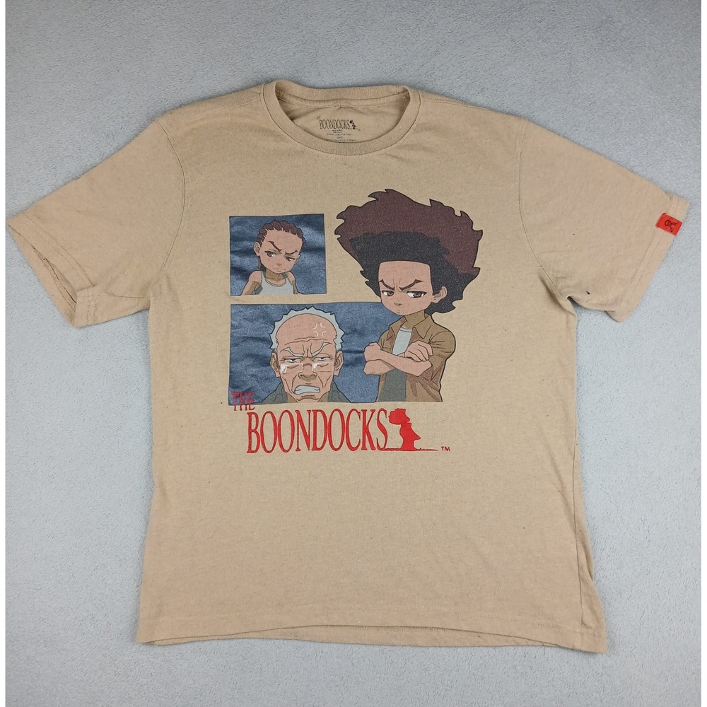 The Boondocks T-Shirt Mens Large Graphic Huey Riley Grand dad Tan 2022